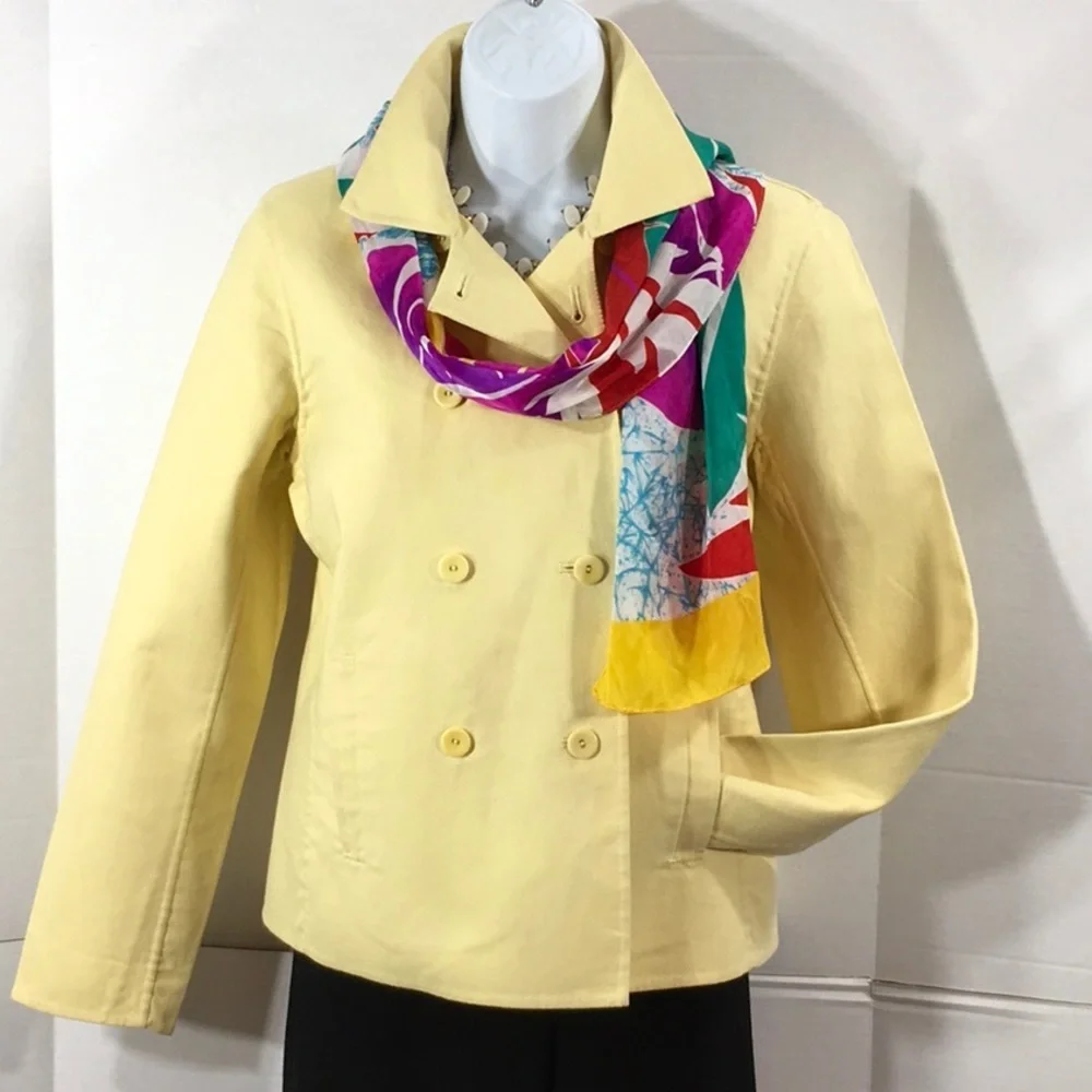Eileen Fisher yellow dbl breasted jacket